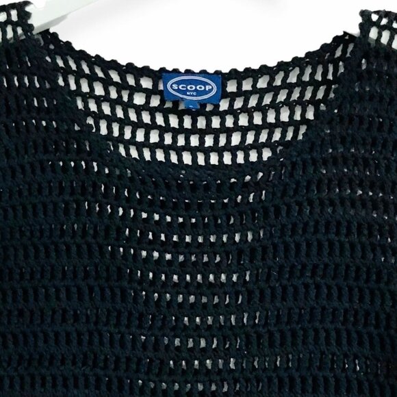 Scoop NYC Black Cotton Crochet Sweater, size S - Picture 9 of 11